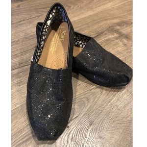 Black Glitter Toms